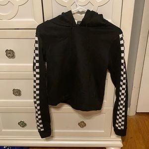 black cropped sweatshirt